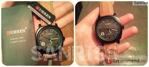 Наручные часы Tinydeal CURREN Chic Round Case Quartz Analog Wristwatch Timepiece with Genuine Leather Band for Men Boys WMN-247517 фото