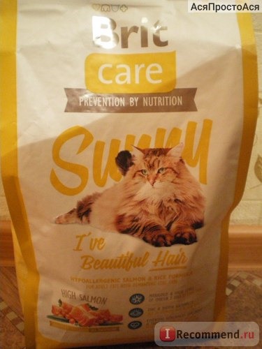 Корм для кошек Brit Саre Preventhion by nutrition Sunny I`ve Beautiful Hair for adult cats with demanding coat care фото