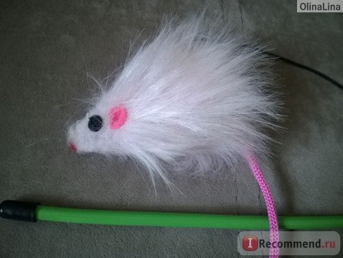 Игрушка для кошек из Фикс Прайс. Милашка с розовым ушком :)