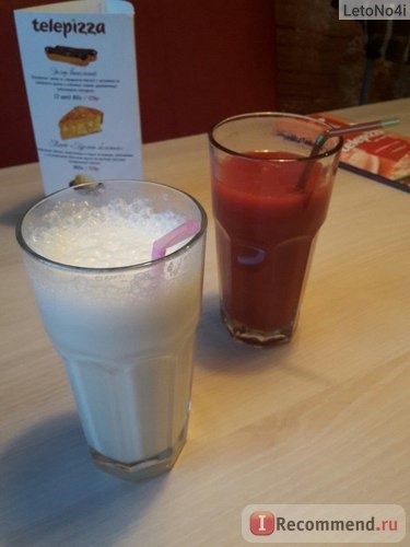 молочный коктейль и томатный сок