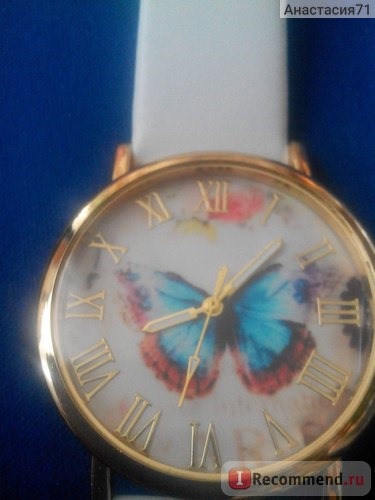 Наручные часы Aliexpress Geneva watch women's butterfly faux leather strap analog quartz wrist loose-fitting wrist watches фото