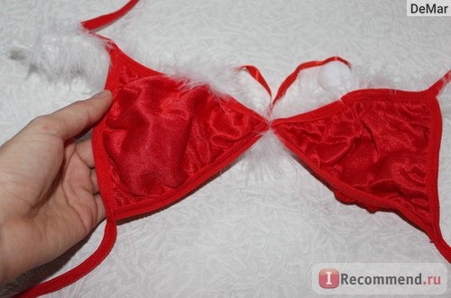 Эротическое белье Aliexpress Cosplay Stripper Clothes Rushed Bra Lingerie Ladies Sexy Santa Girl Christmas Xmas Bunny Outfit Fancy Costume Bikini Underwear фото