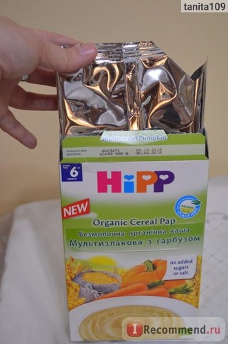 Безмолочная каша HIPP Безмолочная органическая каша мультизлаковая с тыквой фото