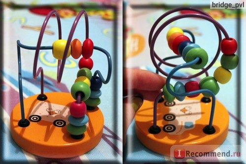 Пальчиковый лабиринт Aliexpress Hot Baby Wooden Toy Mini Around The Beads Wire Maze Educational Game Colorful фото