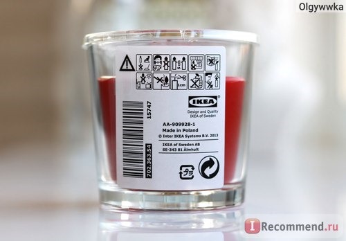 Ароматизированная свеча IKEA Sinnlig фото