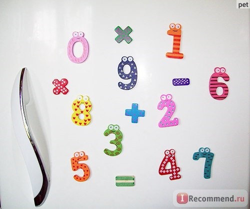 Aliexpress Магниты - цифры Magnetic puzzle Creative Wooden fridge magnet sticker фото