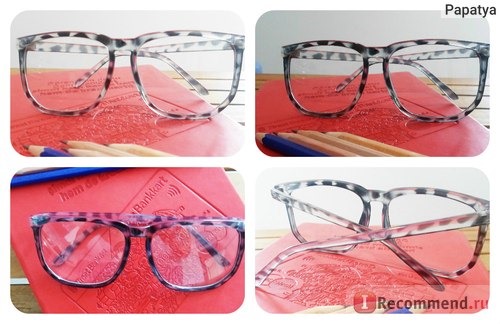 Солнцезащитные очки Aliexpress Women Men Gafas Clear Lens Large Square Leopard Frame Nerd Glasses 03 #11525 фото