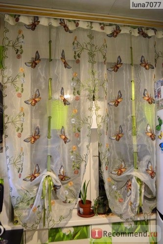  Шторы AliExpress Rustic butterfly over flowers design curtain liftable sheer curtain panel for cafe/hotel/home фото