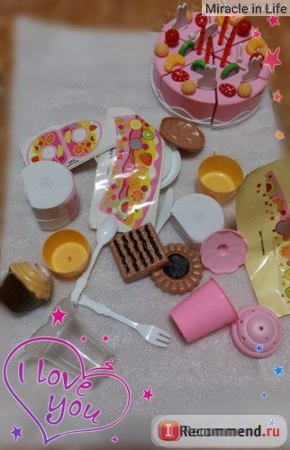 Набор Aliexpress 2016 Hot Sale 75Pcs/Set Plastic Kitchen Birthday Cake Toy Pretend Play Miniature Food Children Girls Gift фото