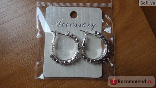 Бижутерия Buyincoins Cерьги 1Pair Design Diamond Double Row Shiny Silver Plated Hoop Clip Earrings Jewelry фото