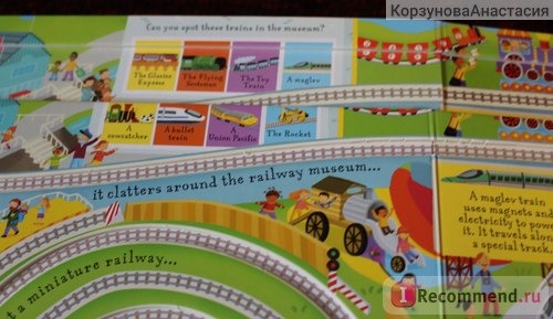 Wind-up train book with slot-together tracks. Fiona Watt фото