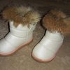 Зимние сапоги Aliexpress Real rubbit fur children's snow boots EU21-24 kids girls warm plush waterproof velcro winter shoes soft rubber outsole 614081-7 фото