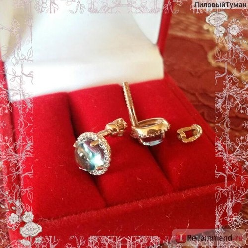 Ювелирные изделия Diamant jewelry factory Серьги-пусеты из золота с топазом и фианитом арт. 722863 фото