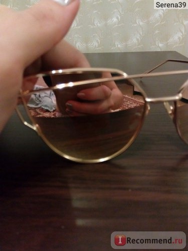 Очки солнечные Aliexpress CandisGy Cat eye Women Sunglasses 2016 New Brand Design Mirror, TV With Pink Gold Vintage Cateye Fashion sunglasses lady Glasses фото