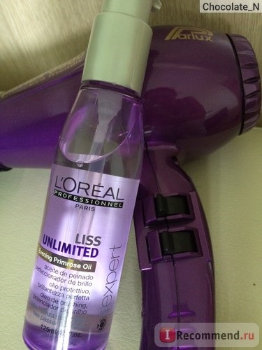 Масло для волос L'Oreal Professionnel Loreal Liss Unlimited Blow-Dry Oil Разглаживающее термозащитное масло-сияние фото