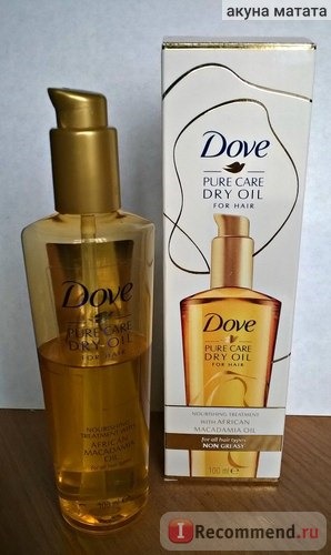 Масло для волос Dove Pure Care Dry Oil for hair фото