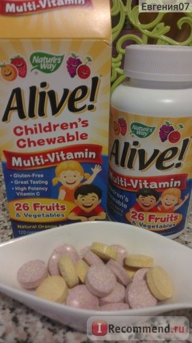 Витамины для детей Nature's Way Для жизни! Детский жевательный мультивитамин, со вкусом натуральных ягод и апельсинов фото
