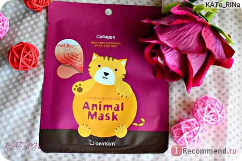 Тканевая маска для лица Berrisom Animal mask Cat (Collagen)