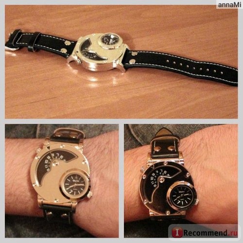 Наручные часы Tinydeal Мужские Stylish Faux Leather Band Quartz Wrist Watch with Dual Dials for Men фото