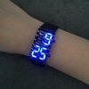 Наручные часы Buyincoins Светодиодные цифровые LED Digital Watch Lava Iron Metal Sports Women Red/Blue фото