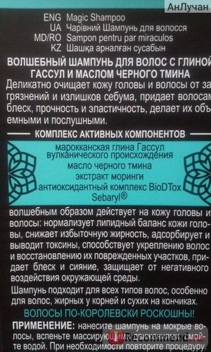 Шампунь Белита-Витэкс МАГИЯ МАРОККО Волшебный для волос с глиной Гассул и маслом черного тмина фото