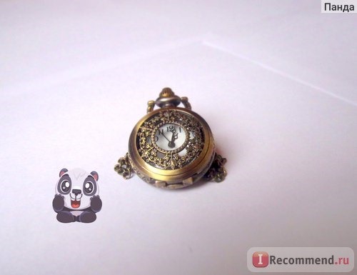 Наручные часы Aliexpress Hollow Vintage Style Bronze Steampunk Quartz Necklace Pendant Chain Clock women's Pocket Watch (карманные часы-кулон) фото
