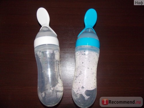 Бутылочка для кормления Aliexpress силиконовая с ложкой Baby Feeding Bottle With Spoon Infant Silica Gel Food Supplement Rice Cereal Bottle фото