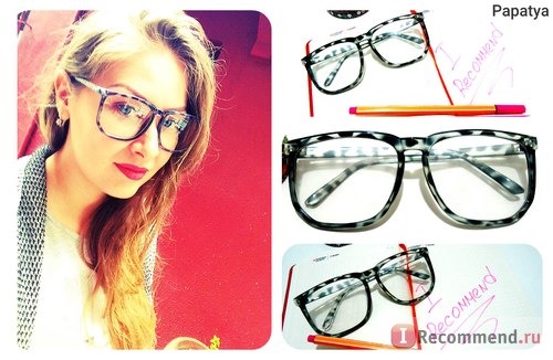Солнцезащитные очки Aliexpress Women Men Gafas Clear Lens Large Square Leopard Frame Nerd Glasses 03 #11525 фото