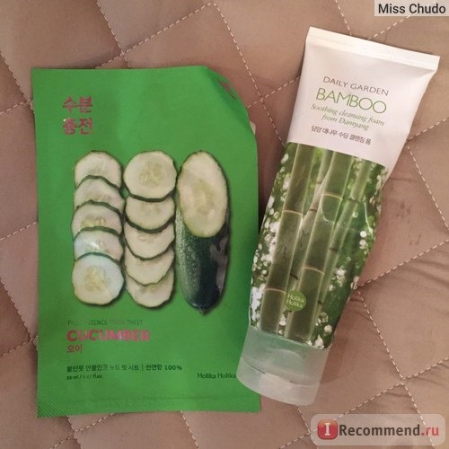 Тканевая маска для лица Holika Holika Pure Essence Mask Sheet Cucumber фото