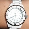 Наручные часы Tinydeal Fashionable Quartz Round Wrist Watch Analog Timepiece with Alloy Band for Female Women - White W3-8078L фото