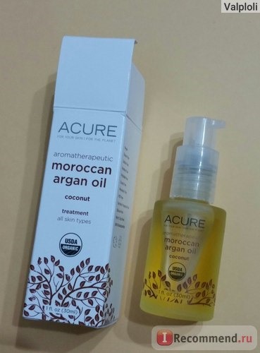 Масло Acure Aromatherapeutic moroccan argan oil coconut. фото