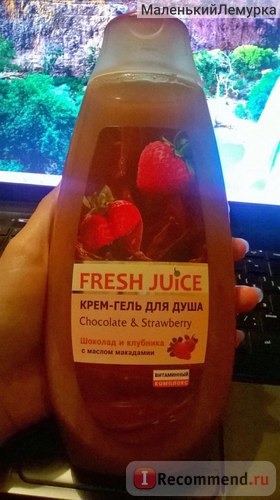 Крем-гель для душа Fresh Juice Шоколад-клубника. С маслом макадамии. фото