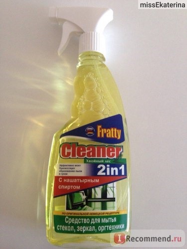 Средство для мытья стекол и оргтехники Fratty Cleaner 2 in 1 с нашатырным спиртом 