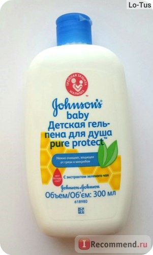 Детская гель-пена Johnson's baby Pure protect с экстрактом зеленого чая фото