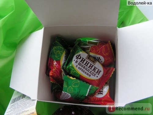 Конфеты Самарский кондитер Финики в шоколаде с орехами фото