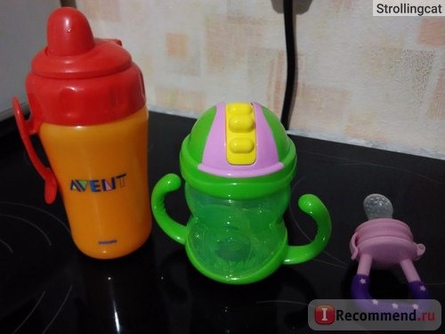 Поильник Aliexpress С трубочкой E79 Cute Baby Kid Child Feeding Drinking Straw Bottle Sippy Training Cup Nuby Dishes color random фото