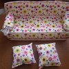 Aliexpress Chic Mini Furniture Flower Soft Sofa Couch With 2 Cushions Miniature Toys For Doll House,plastic dollhouse furniture #1JT фото