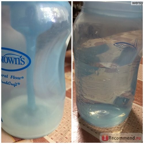 Слева бутылочка после этой смеси, справа чистая