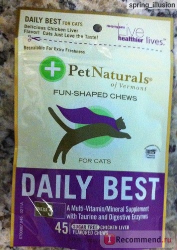 Витамины Pet Naturals of Vermont Daily Best For Cats, Sugar-Free, Chicken Liver Flavored фото