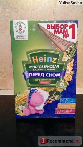 Каша Heinz перед сном из 3 злаков с липой и ромашкой фото