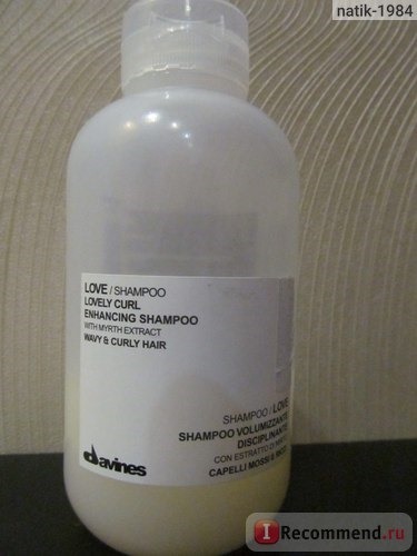 Шампунь Davines LOVE Shampoo, lovely curl enhancing shampoo - Шампунь, усиливающий завиток фото