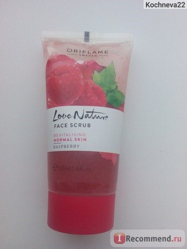 Скраб для лица Oriflame Love Nature face scrub revitalising normal skin raspberry для нормальной кожи малина фото