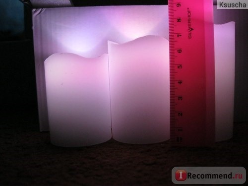 Свеча светодиодная Aliexpress Colorful LED Vanilla Scented Flameless Wax pillar Candles with Timer Remote Control фото