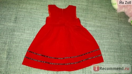 Сарафан AliExpress Hot Red Christmas Baby Girl Dress Lace Belt with Big Bow Wedding Dress for Winter Kids Formal Dress 1-4 Years фото