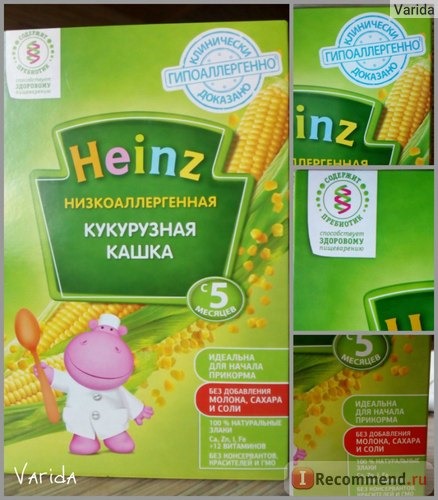 Каша Heinz низкоаллергенная кукурузная фото