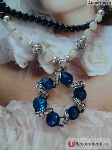 Бижутерия Aliexpress Retro Blue Flower Length Necklace фото