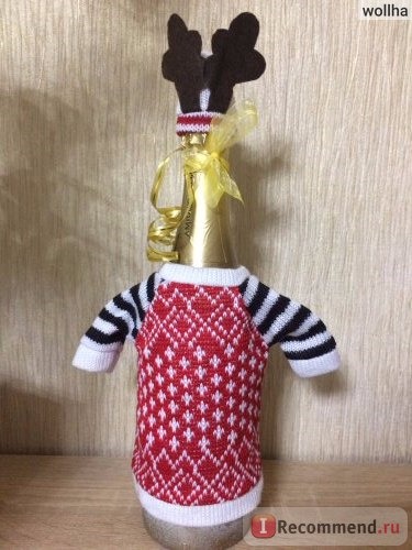 Украшение на бутылку AliExpress Red Wine Bottle Cover Bags Christmas Dinner Table Decoration Home Party Decors Santa Claus Christmas Supplier EIK Gift фото