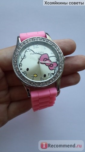 Наручные часы Aliexpress Часы New 2015 Fashion Lovely HelloKitty Cartoon Watch Women Rhinestone Children Girls Dress Watches Pink Silicone Quart Wristwatches фото