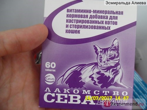 Витамины Сева Вит Витаминно-минеральная добавка для стерилизованных кошек фото