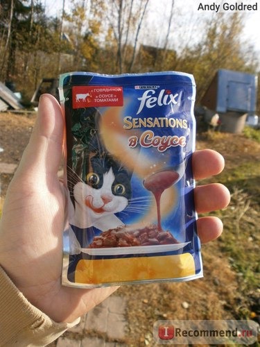 Корм для кошек Felix Sensations говядина с томатами в соусе